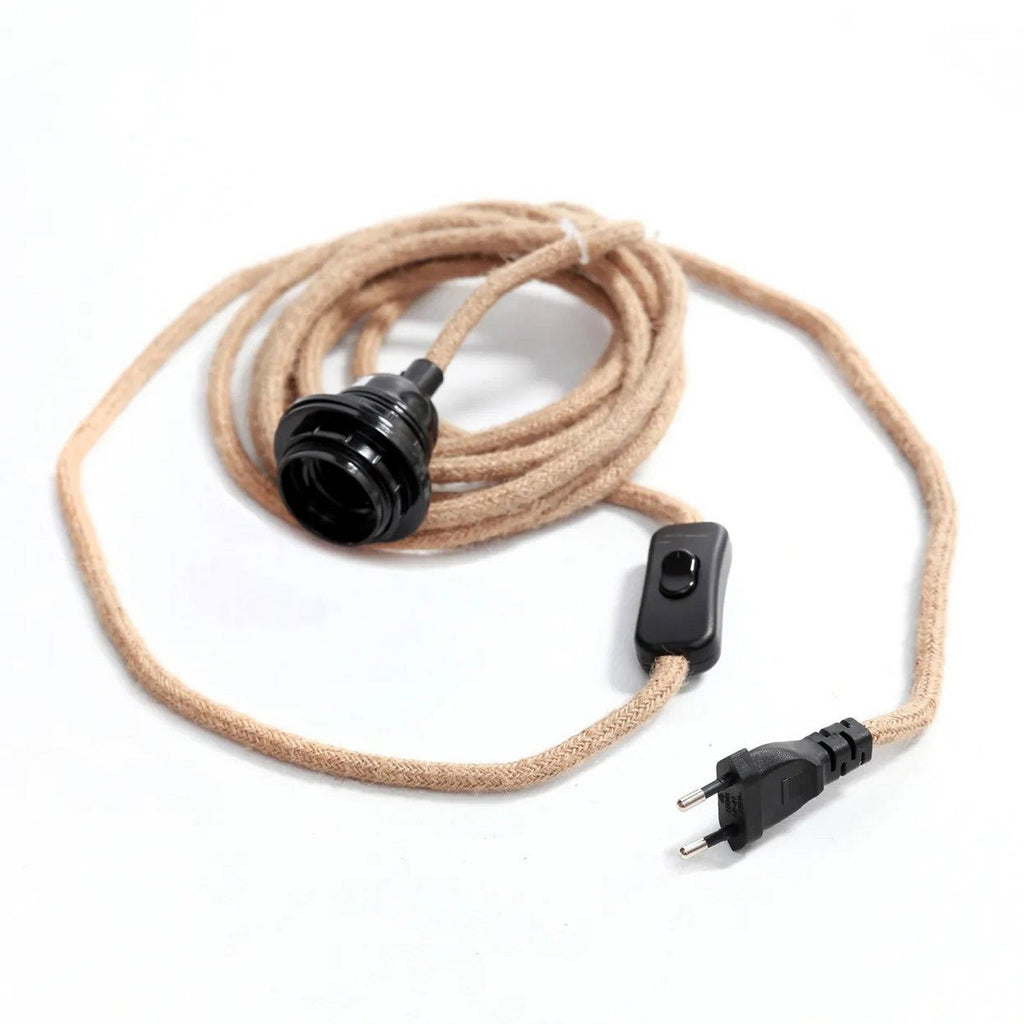 Snoerlamp met stekker - Naturel Zwart - 1 lamp