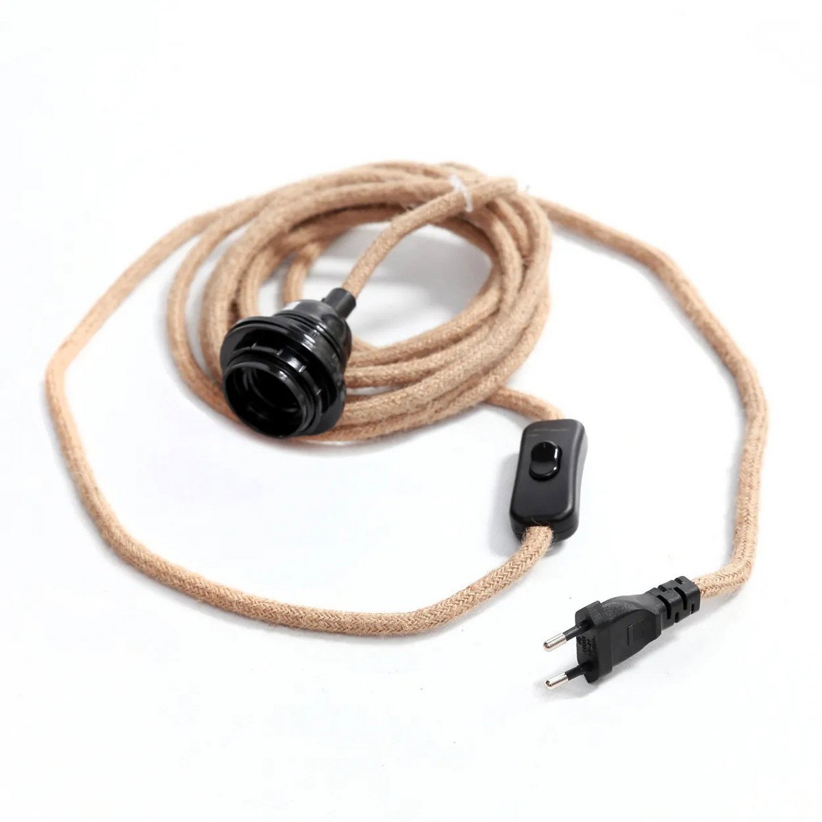 Snoerlamp met stekker - Naturel Zwart - 1 lamp