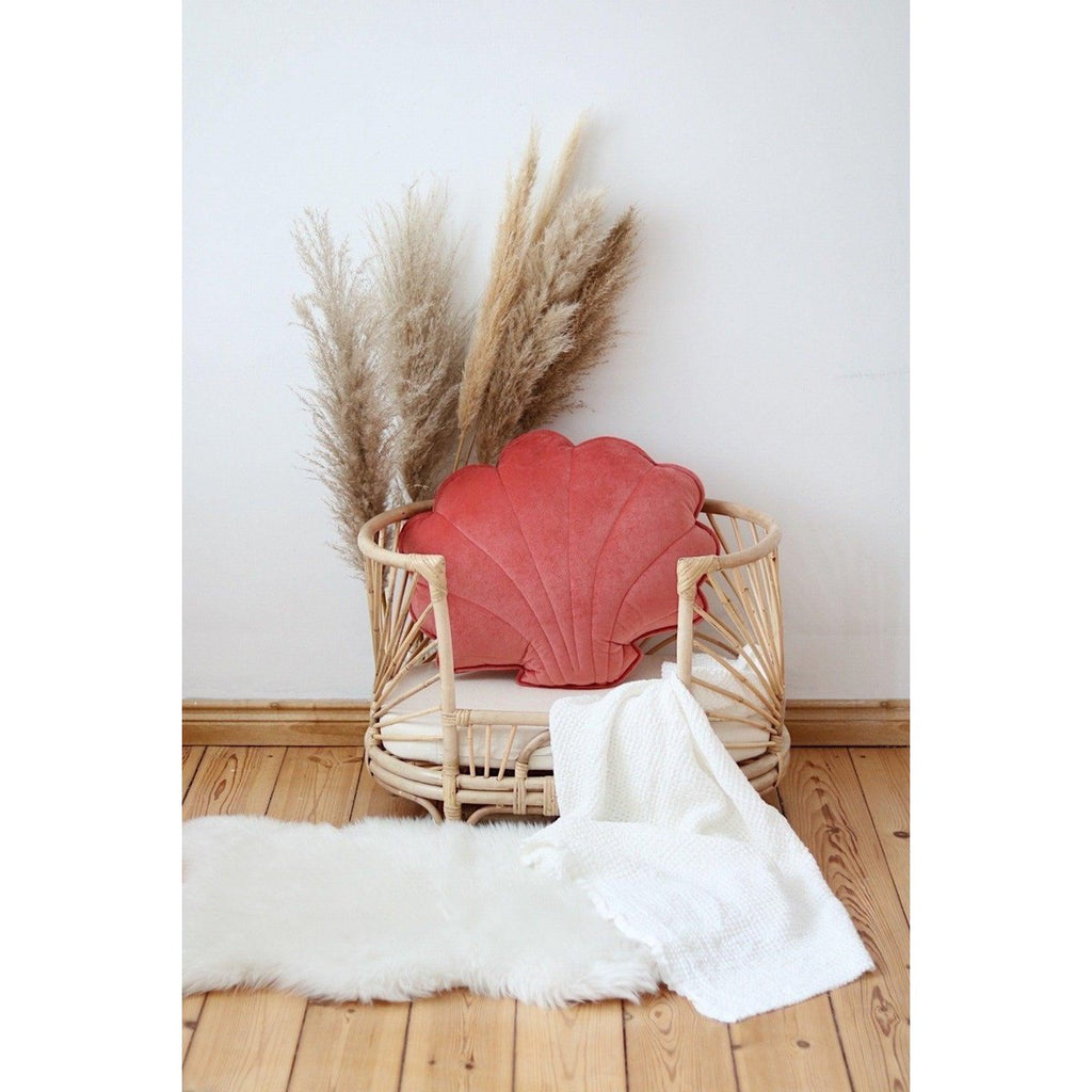 Fluwelen schelpkussen 'Koraal'