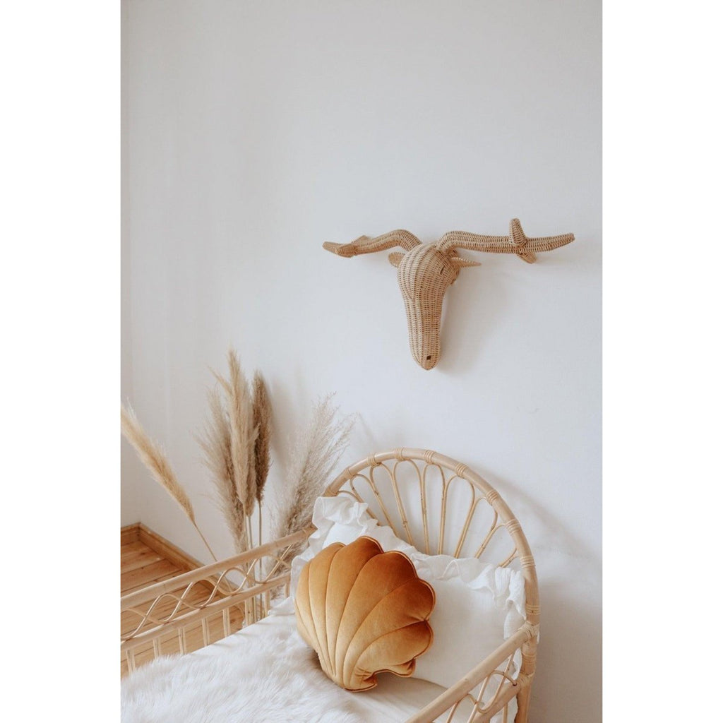 Fluwelen schelpkussen 'Gold Pearl'