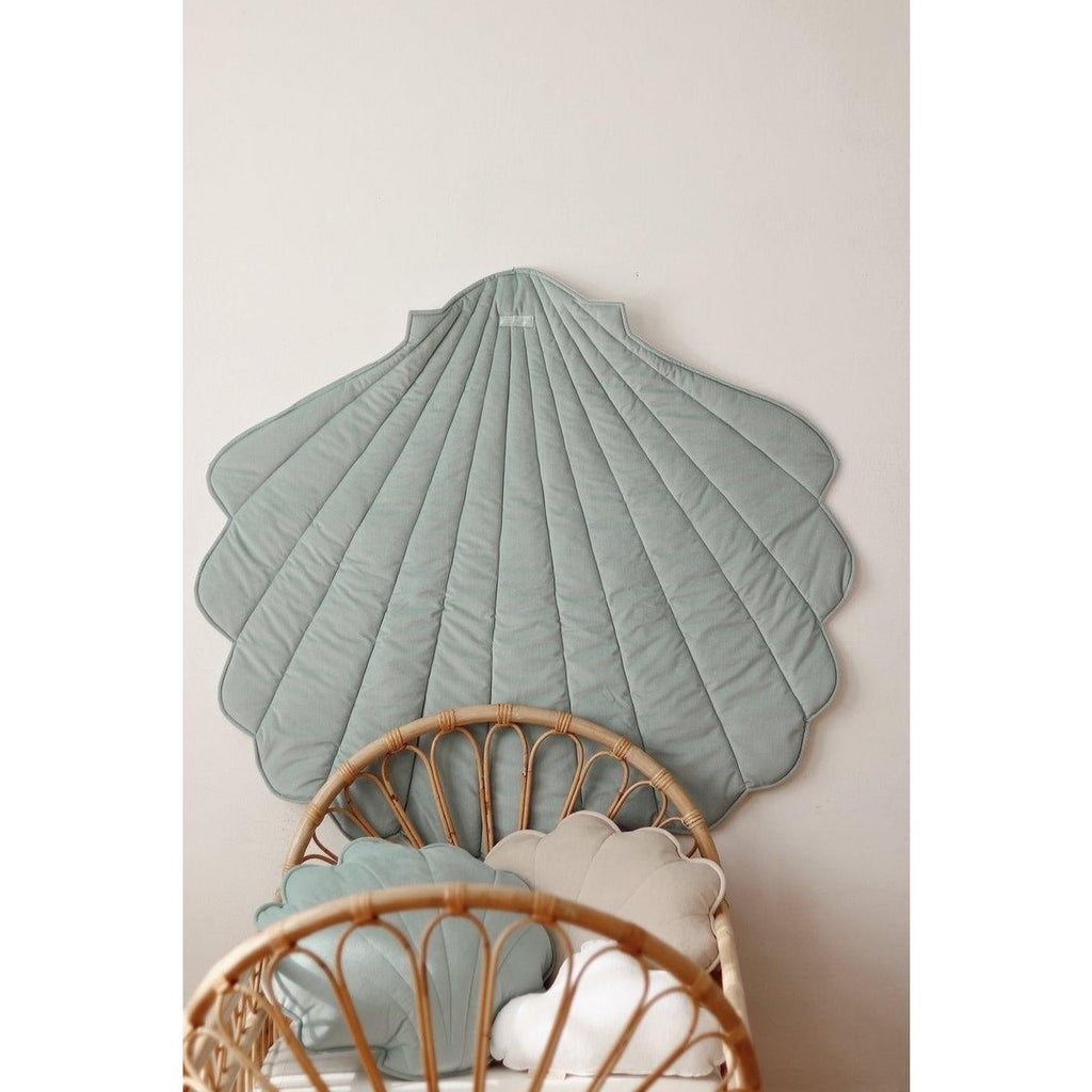 Fluwelen schelpmat "Powder Mint"