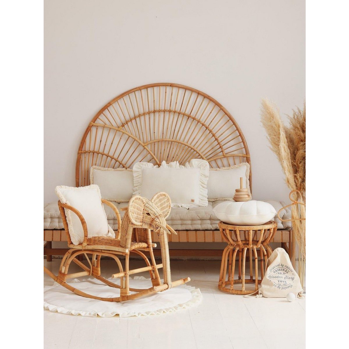 Fluwelen schelpkussen 'Wit'