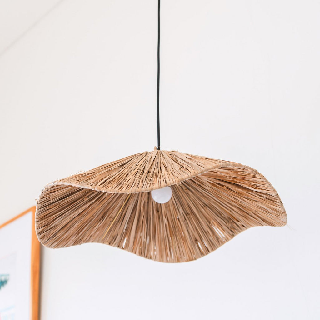 Boho lampshade – large raffia ceiling lamp – natural hanging lamp – handmade ceiling lamp made of raffia TAMPAH (Ø 53 cm)