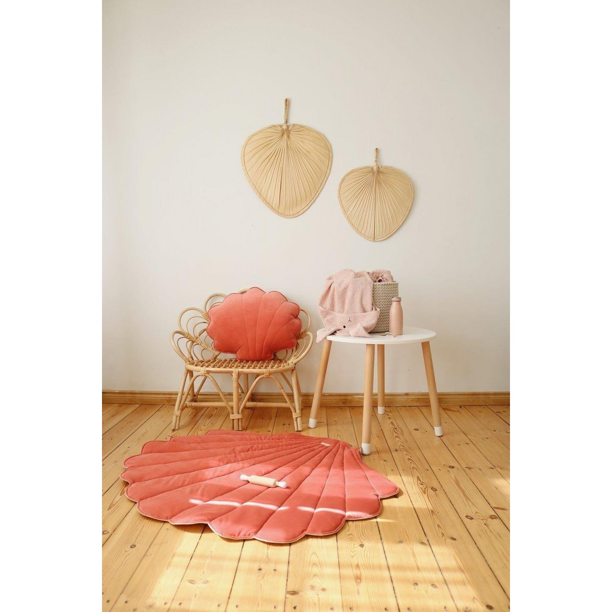 Fluwelen schelpmat "Coral"