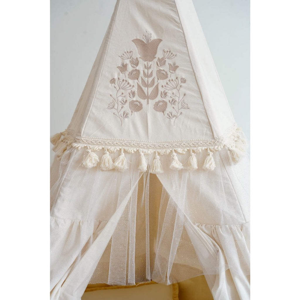 Tipi "Boho" met ruches en borduursels