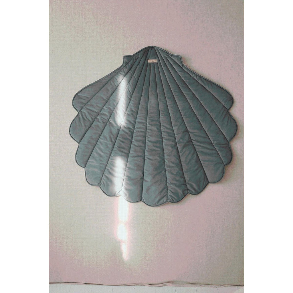 Fluwelen schelpmat "Grey Mint"