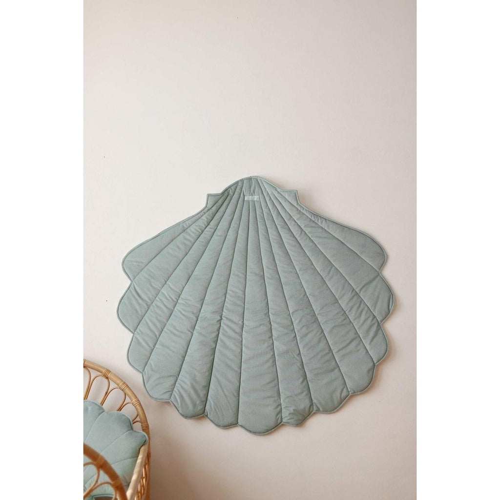 Fluwelen schelpmat "Powder Mint"