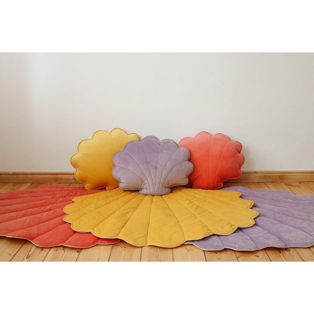 Fluwelen schelpmat "Coral"