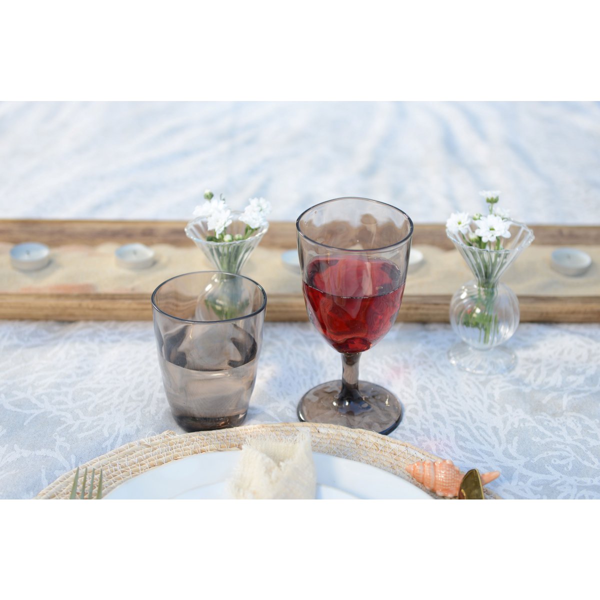 Acrylbruine wijnglazen - Set van 6