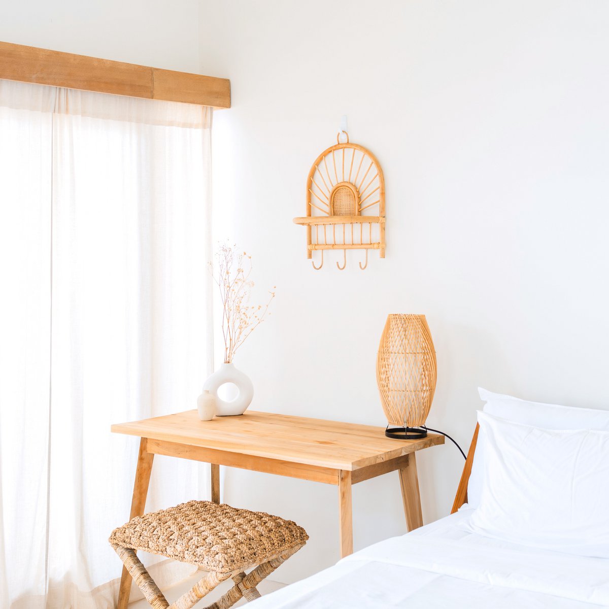 Rotan Wandplank – Kleine Boho Wandplank