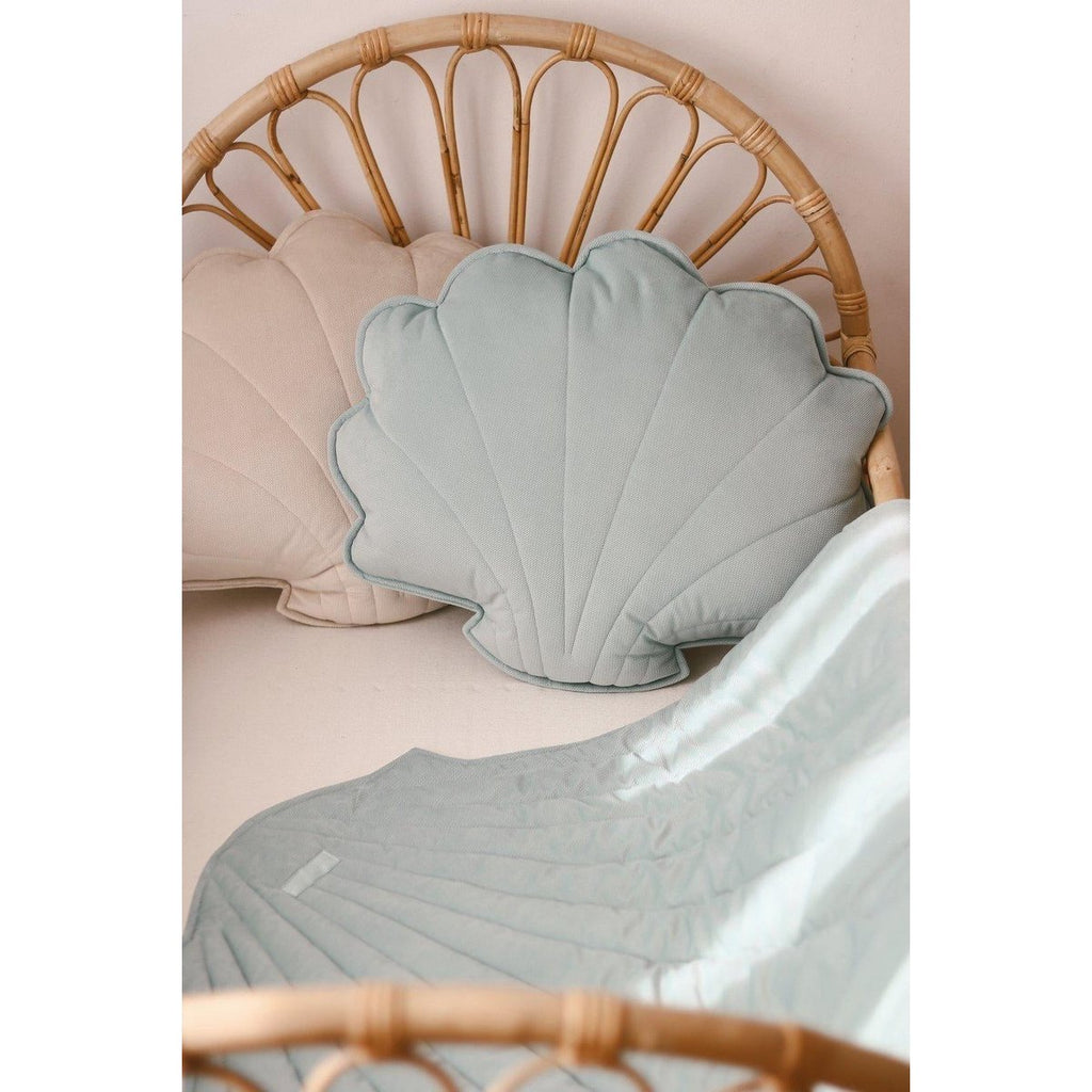 Fluwelen schelpmat "Powder Mint"