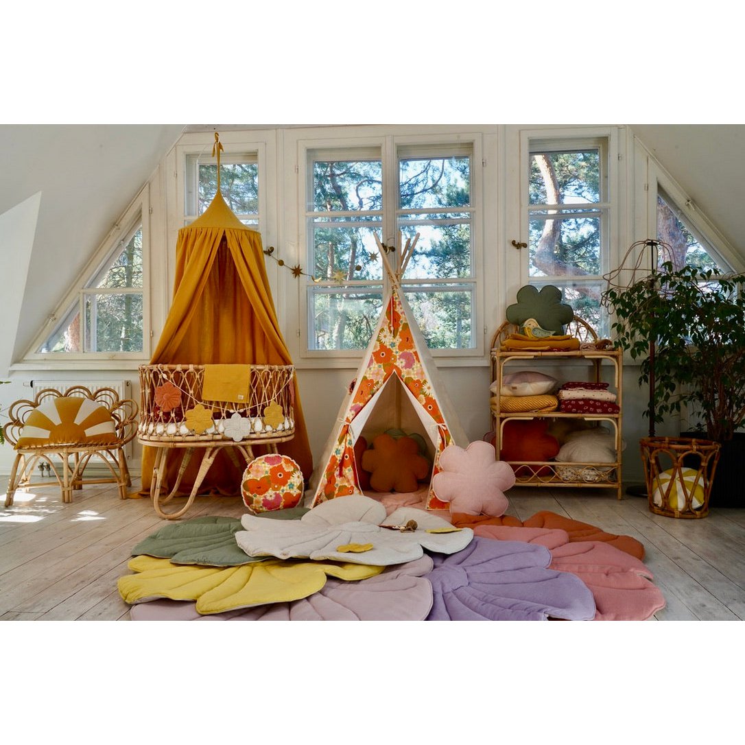 Fluwelen bloemmat "Roze vlierbes"