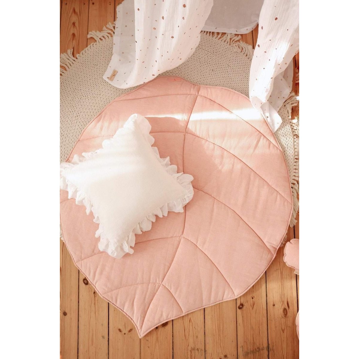 "Lichtroze" fluwelen Ginkgo bladmat