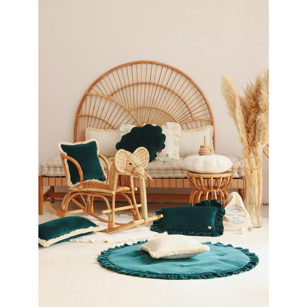 Fluwelen schelpkussen 'Wit'