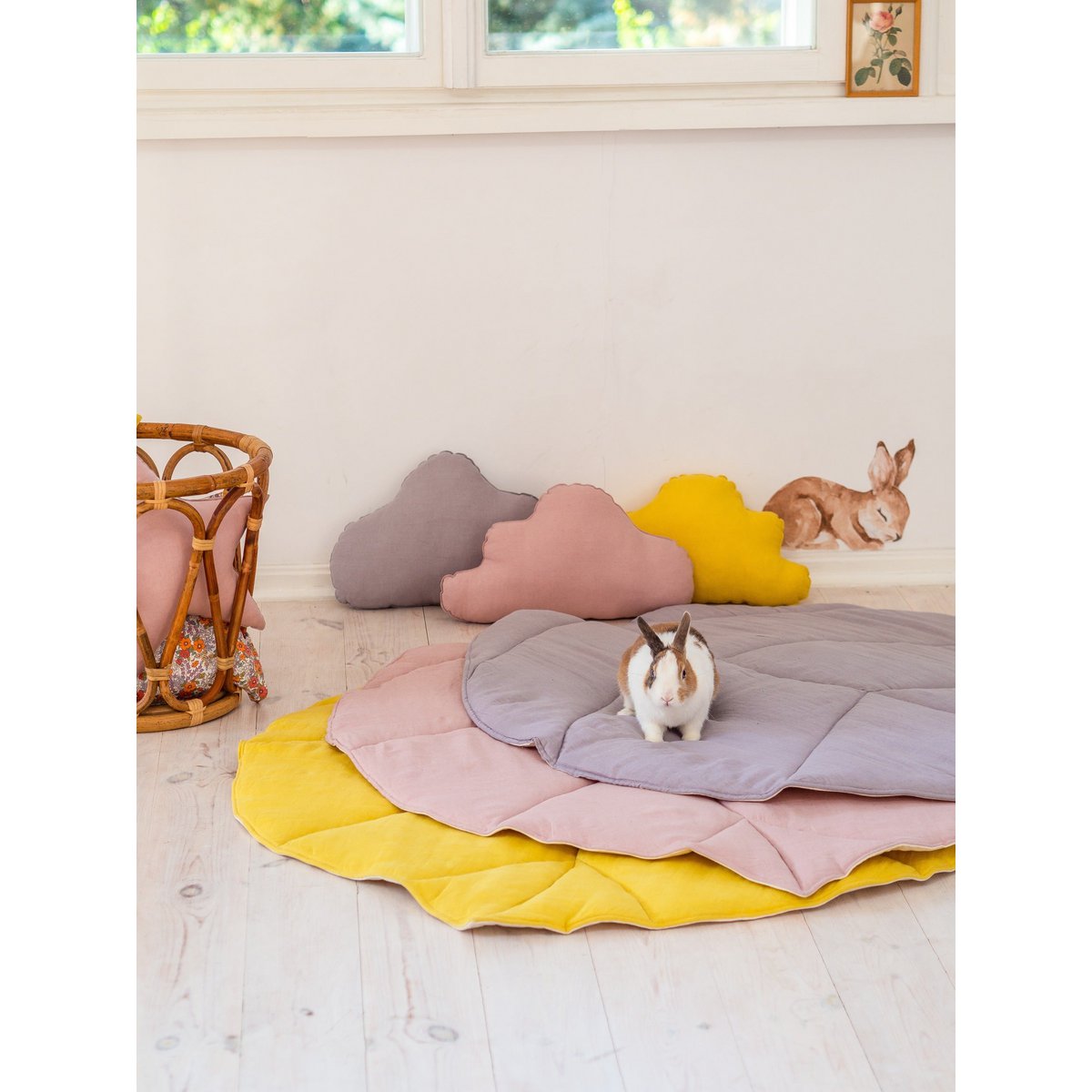 "Lichtroze" fluwelen Ginkgo bladmat