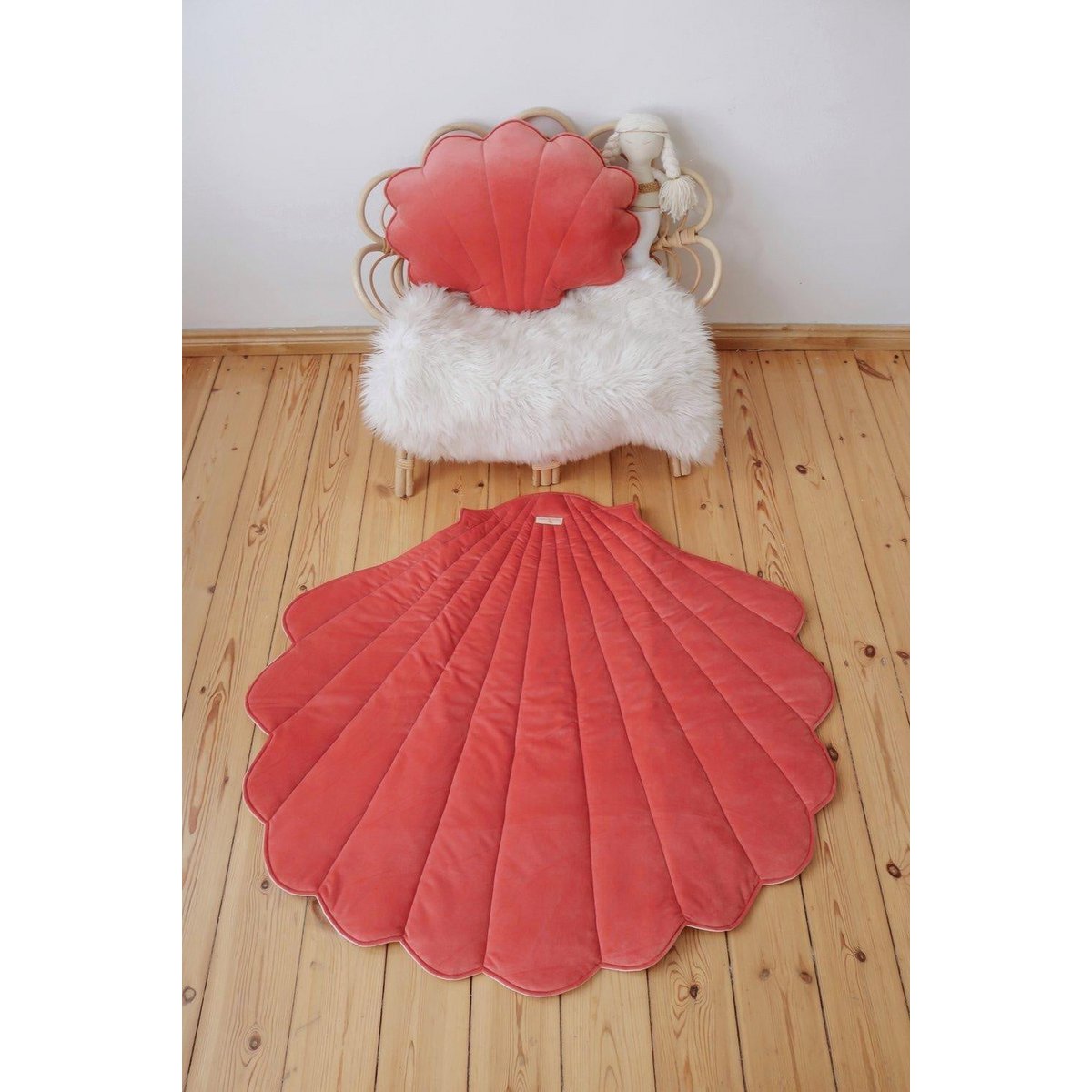 Fluwelen schelpmat "Coral"