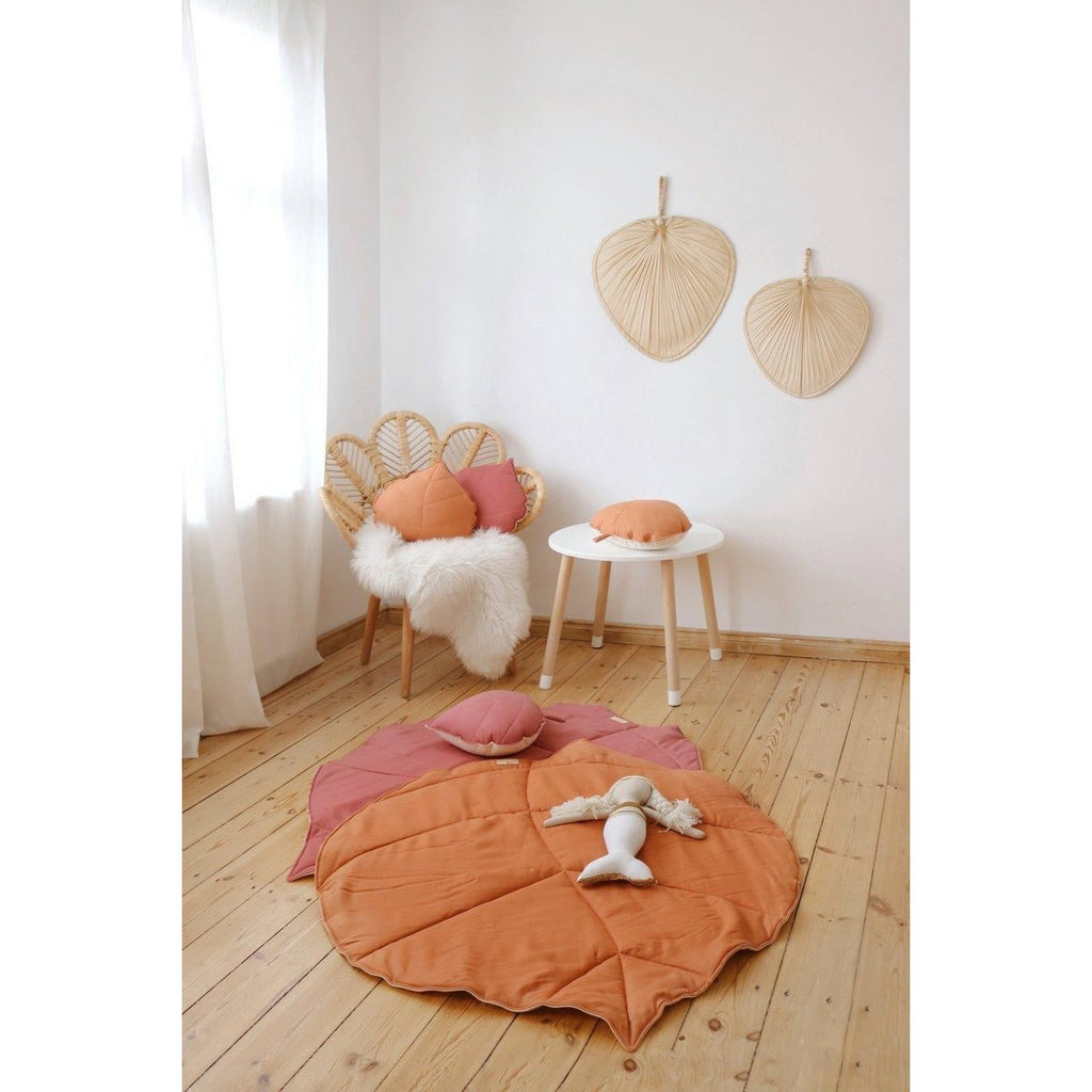 "Papaya" fluwelen Ginkgo bladmat