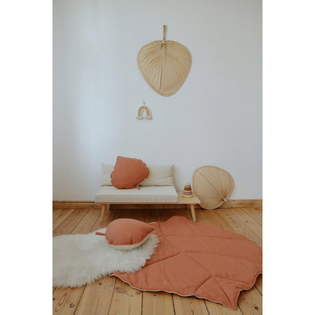 "Papaya" fluwelen Ginkgo bladmat