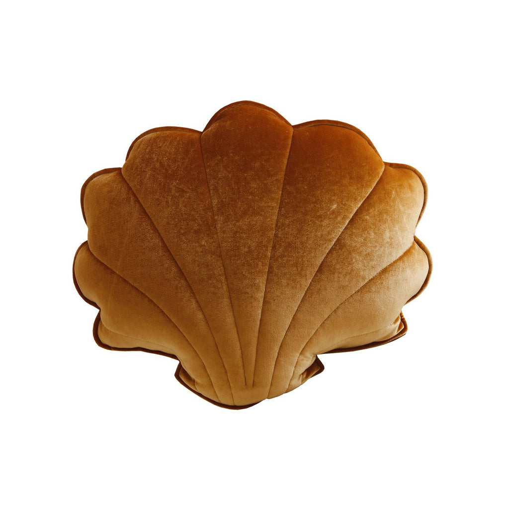 Fluwelen schelpkussen 'Gold Pearl'